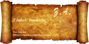 Zámbó Amanda névjegykártya