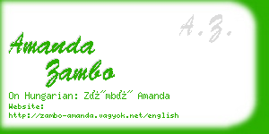 amanda zambo business card